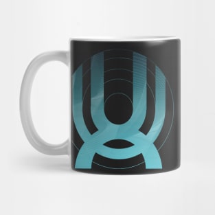 Blue Blue geometric spaceship abstract galaxy Mug